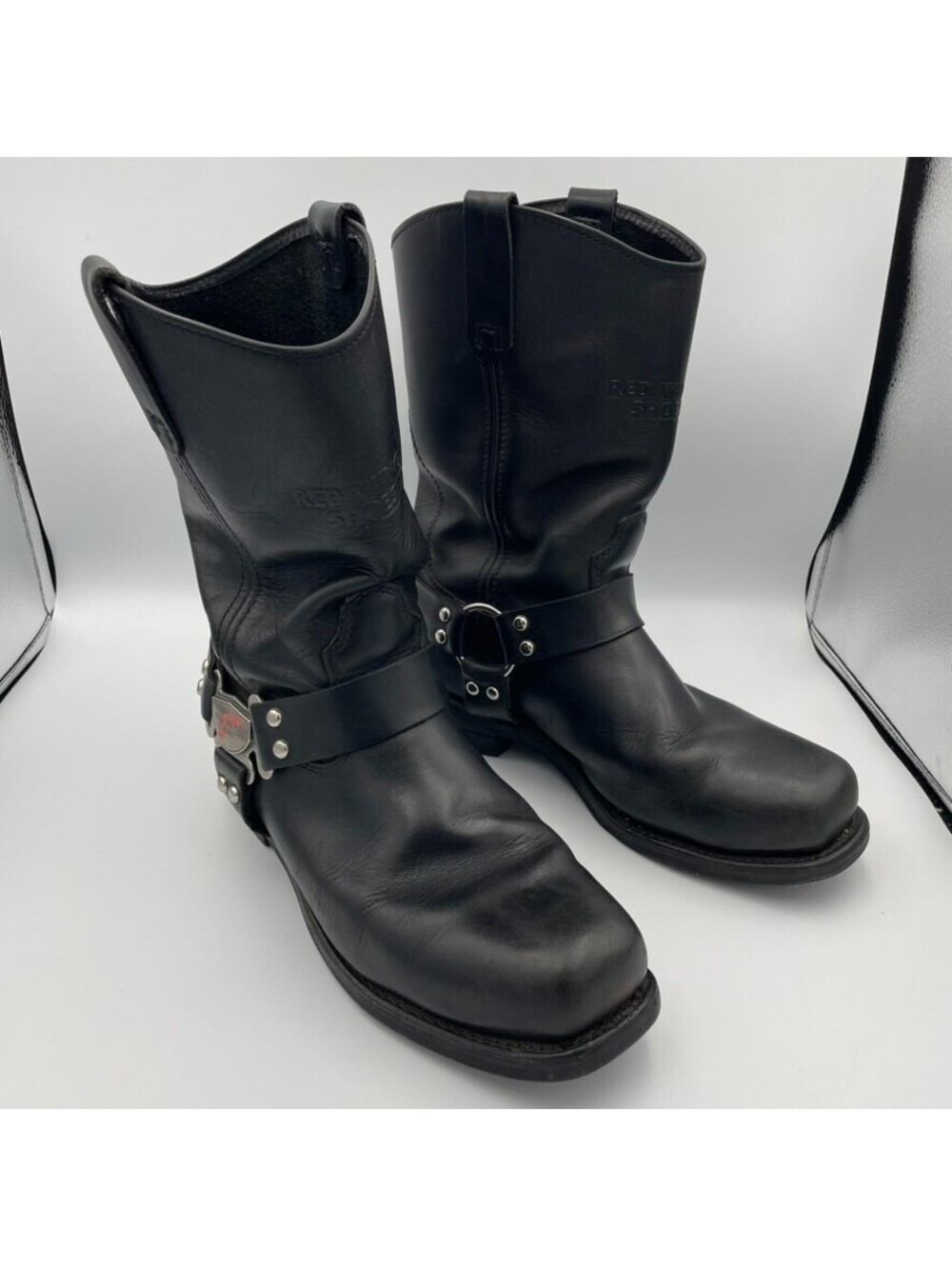 Vintage Red Wing 969 Harness Boots Mens 10.5 D Black Leather Biker Engineer
